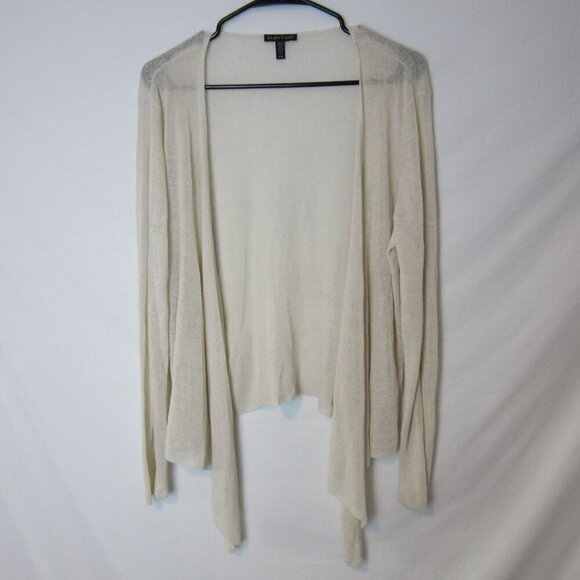 Eileen Fisher Italian Yarn Loose Knit Cream White Sweater Cardigan Women's Med - Picture 1 of 5